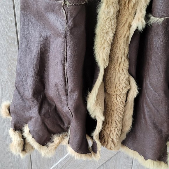 Unique  Leather Winter Coat (Runway piece), size M, brown - Picture 10 of 16
